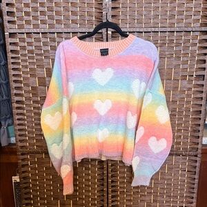 Hot Topic Multicolor Heart Sweater